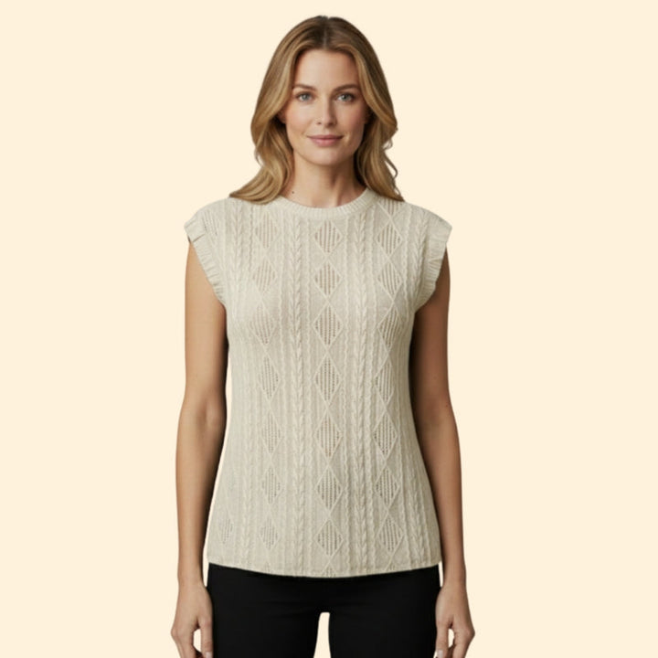 Women's Elegant Jacquard Lace Detail T-Shirt
