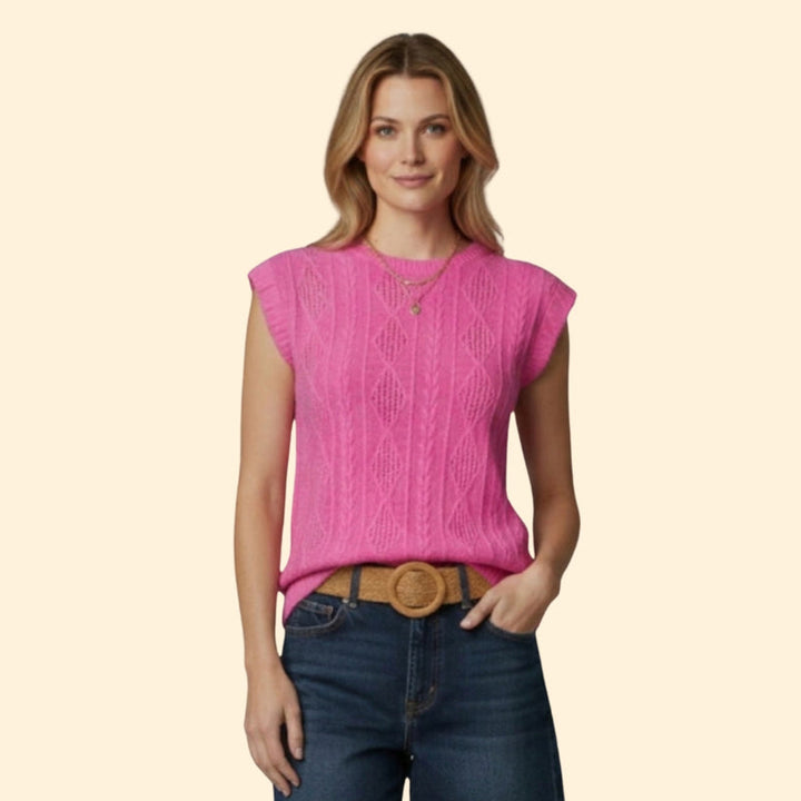 Women's Elegant Jacquard Lace Detail T-Shirt