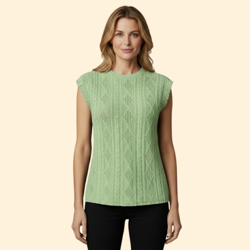 Women's Elegant Jacquard Lace Detail T-Shirt