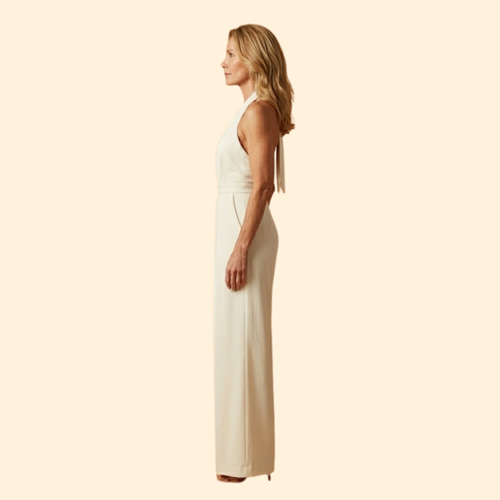 Women’s Elegant Jumpsuit Deep V Neckline