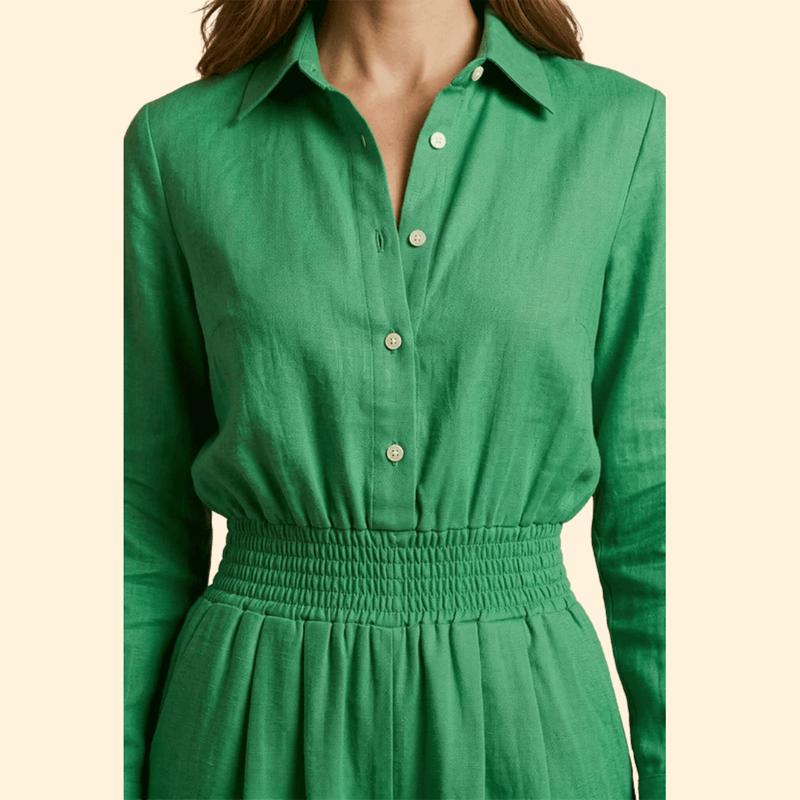 Women’s Button-Up Jumpsuit with Wide Leg Pants
