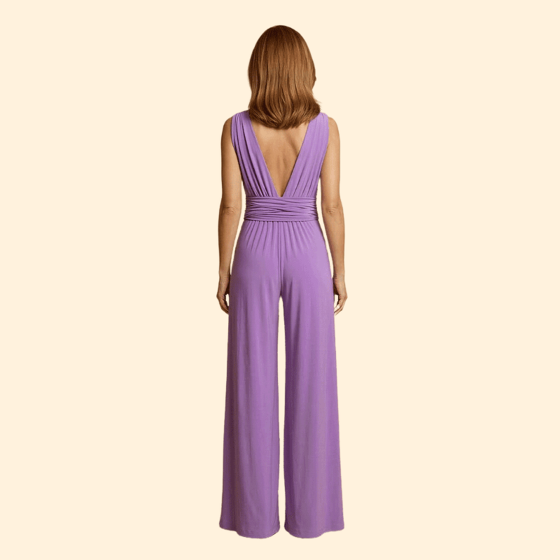 Women’s Sleeveless Jumpsuit with Wide Leg Pants