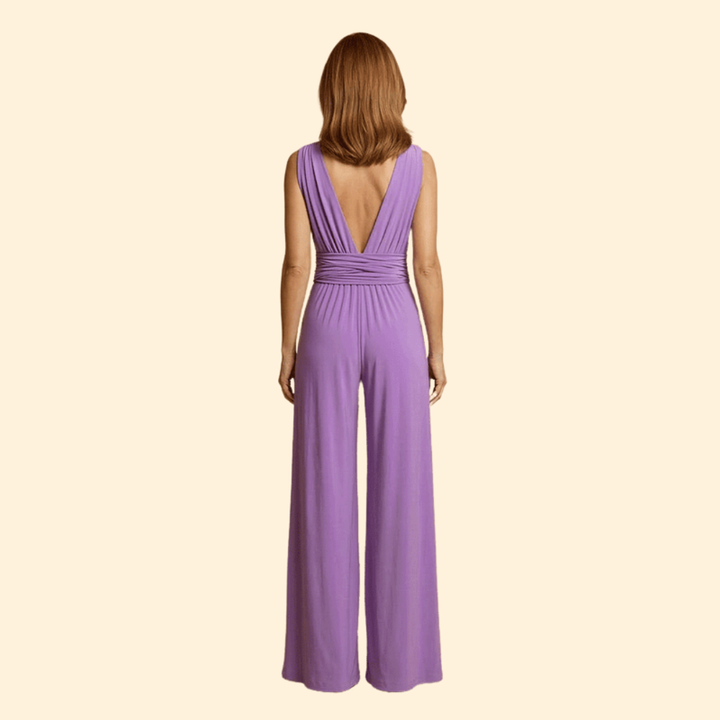 Women’s Sleeveless Jumpsuit with Wide Leg Pants