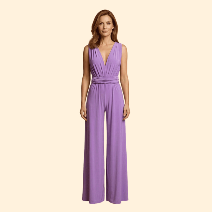 Women’s Sleeveless Jumpsuit with Wide Leg Pants