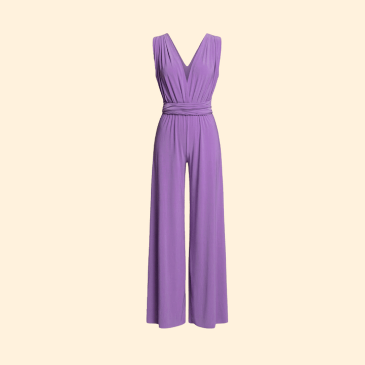 Women’s Sleeveless Jumpsuit with Wide Leg Pants