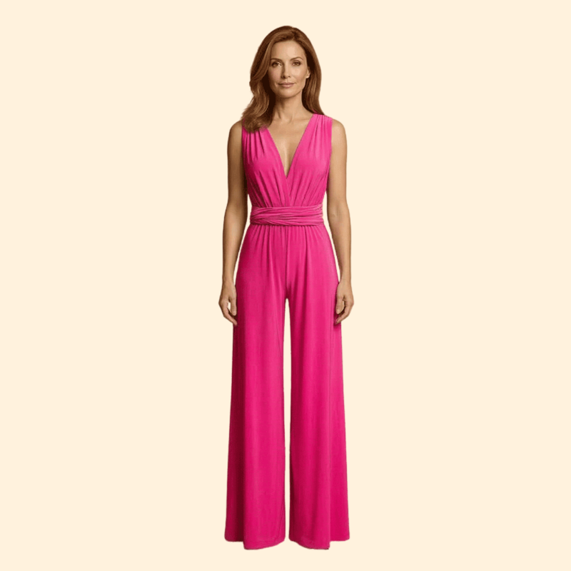 Women’s Sleeveless Jumpsuit with Wide Leg Pants