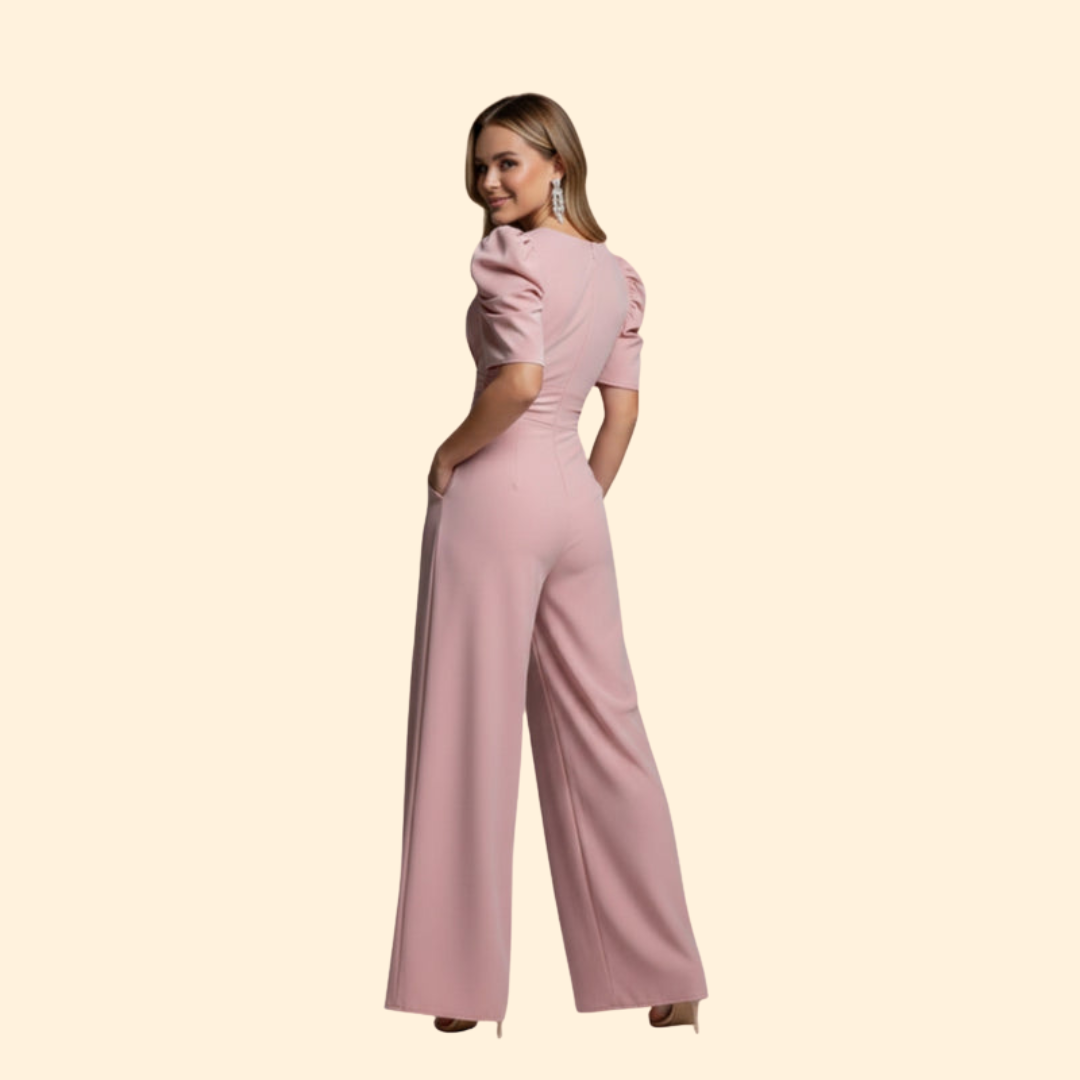 Women’s Elegant Jumpsuit with Puffy Sleeves