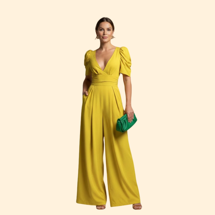 Women’s Elegant Jumpsuit with Puffy Sleeves