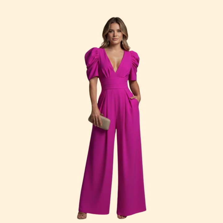 Women’s Elegant Jumpsuit with Puffy Sleeves