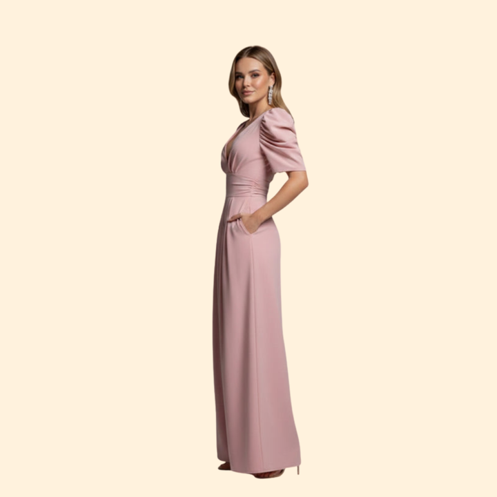 Women’s Elegant Jumpsuit with Puffy Sleeves