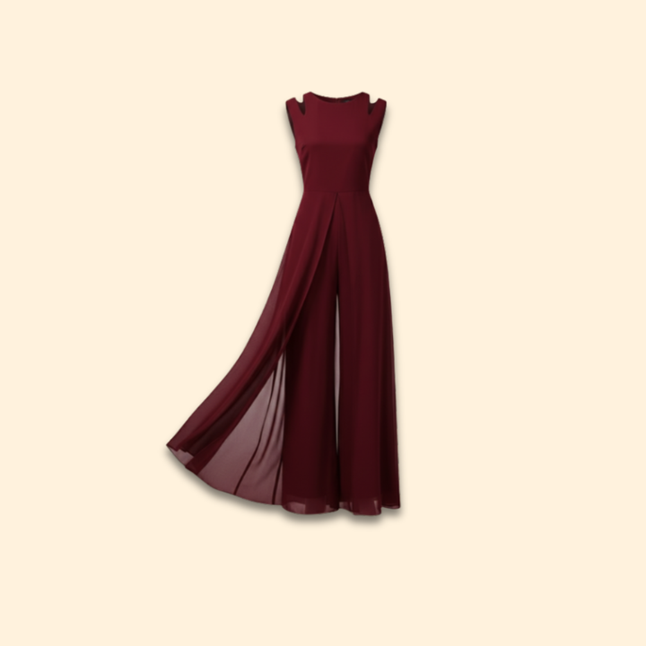 Women’s Elegant Jumpsuit with Shoulder Accents