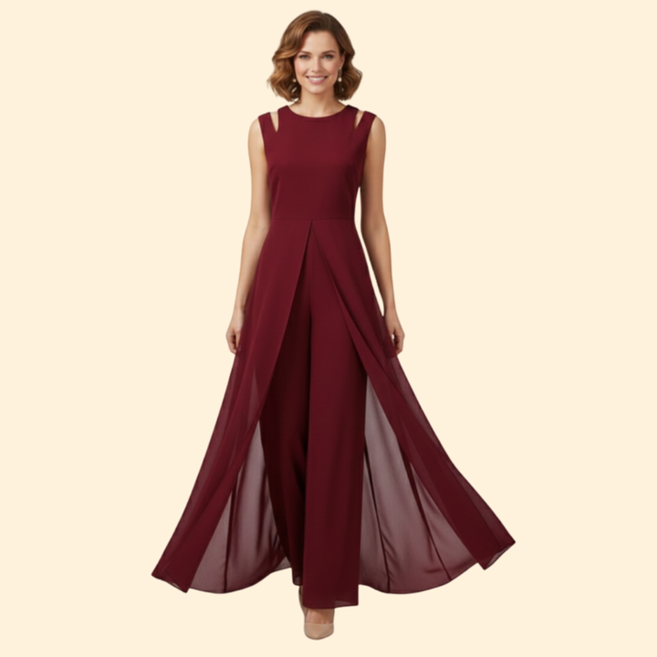 Women’s Elegant Jumpsuit with Shoulder Accents