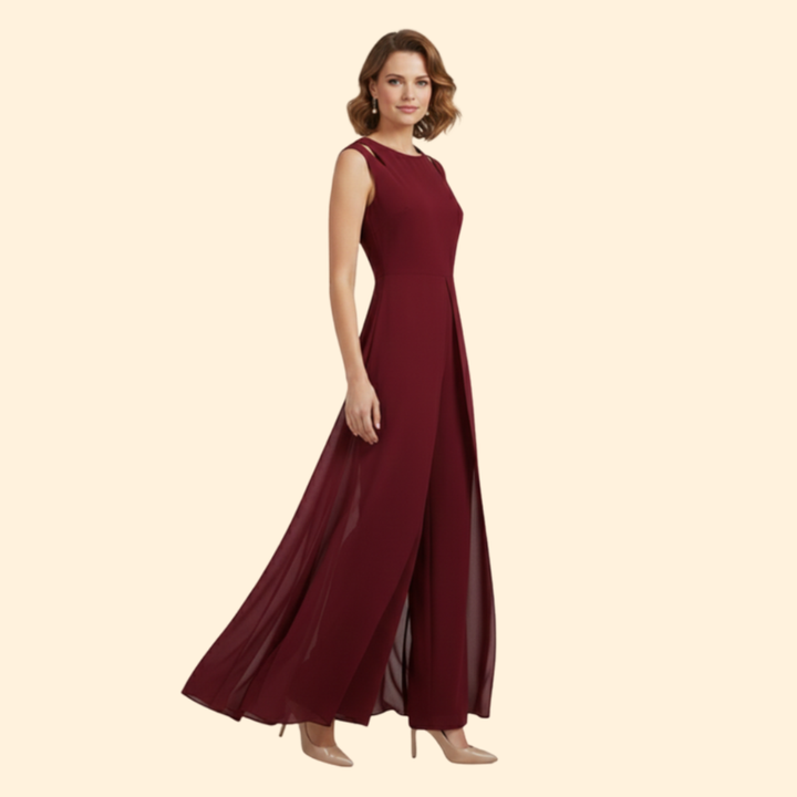 Women’s Elegant Jumpsuit with Shoulder Accents
