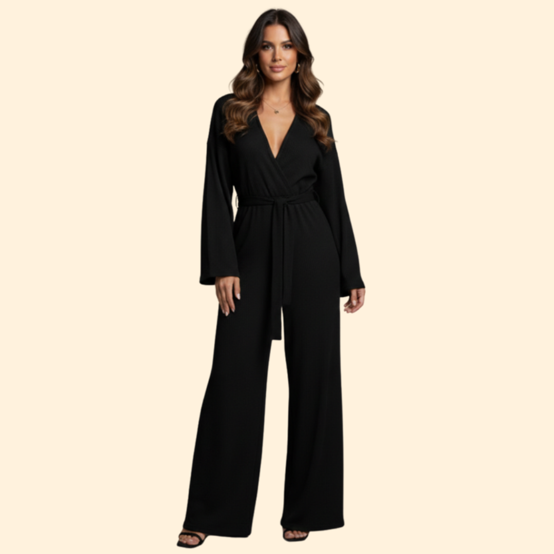 Women’s Elegant Jumpsuit with Waist Belt