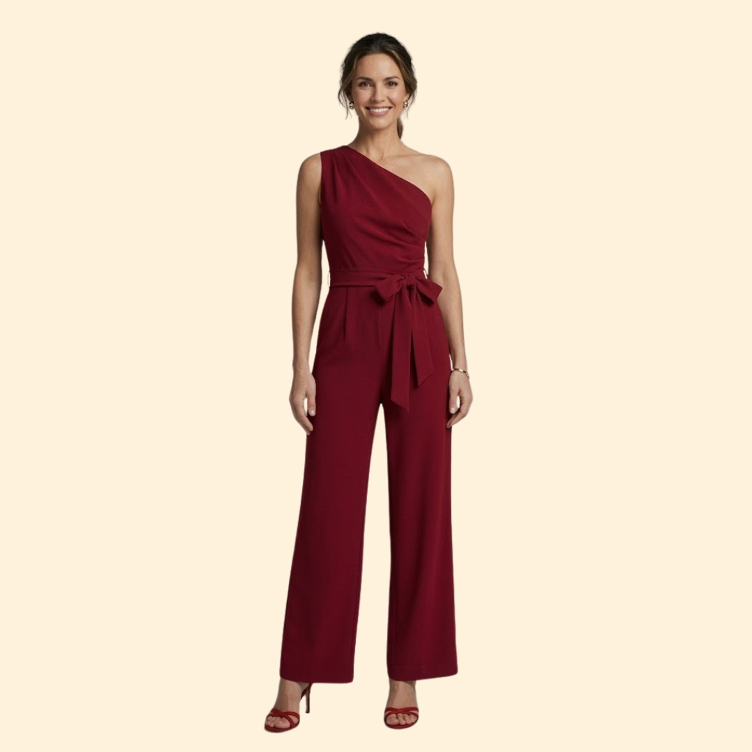Women’s Elegant Jumpsuit with Waist Tie