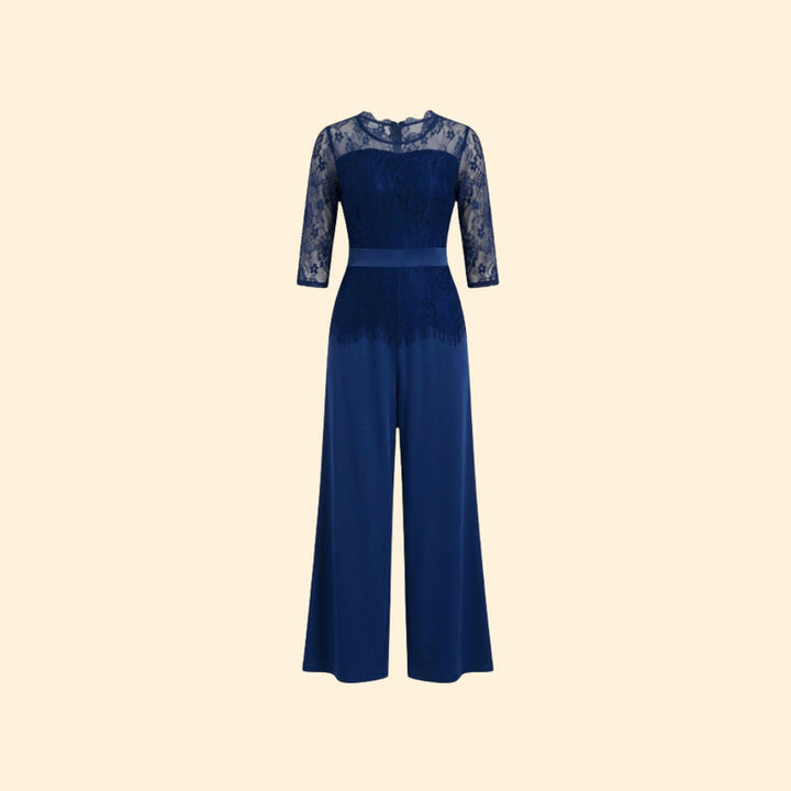 Women’s Elegant Jumpsuit with Lace Sleeves