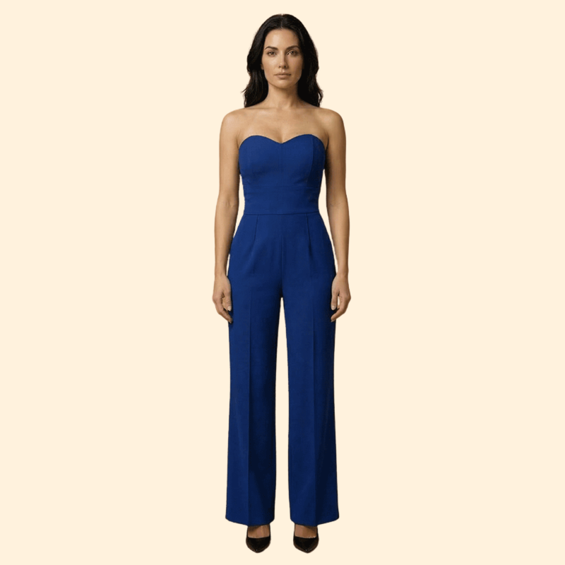 Women’s Strapless Jumpsuit with Flared Legs