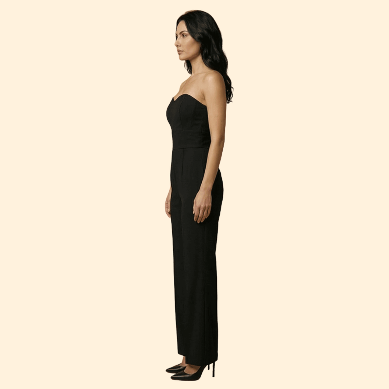 Women’s Strapless Jumpsuit with Flared Legs