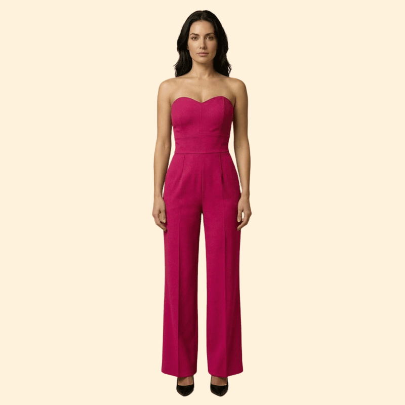 Women’s Strapless Jumpsuit with Flared Legs