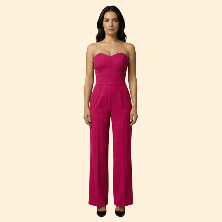 Women’s Strapless Jumpsuit with Flared Legs