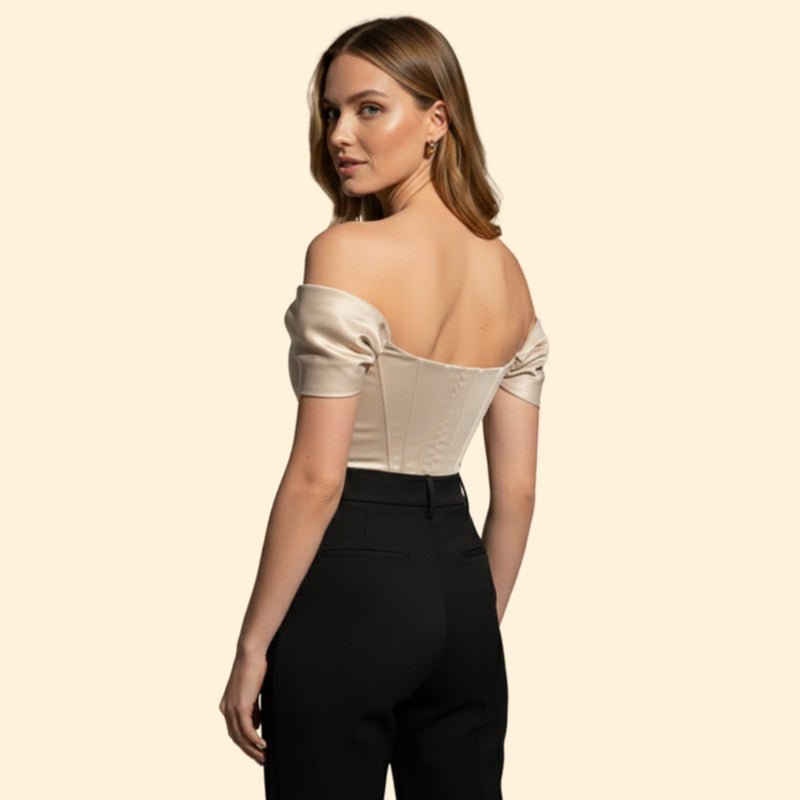 Women's Elegant Off-Shoulder Satin Top