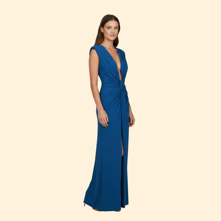 Women’s Elegant Pleated Dress with High Slit