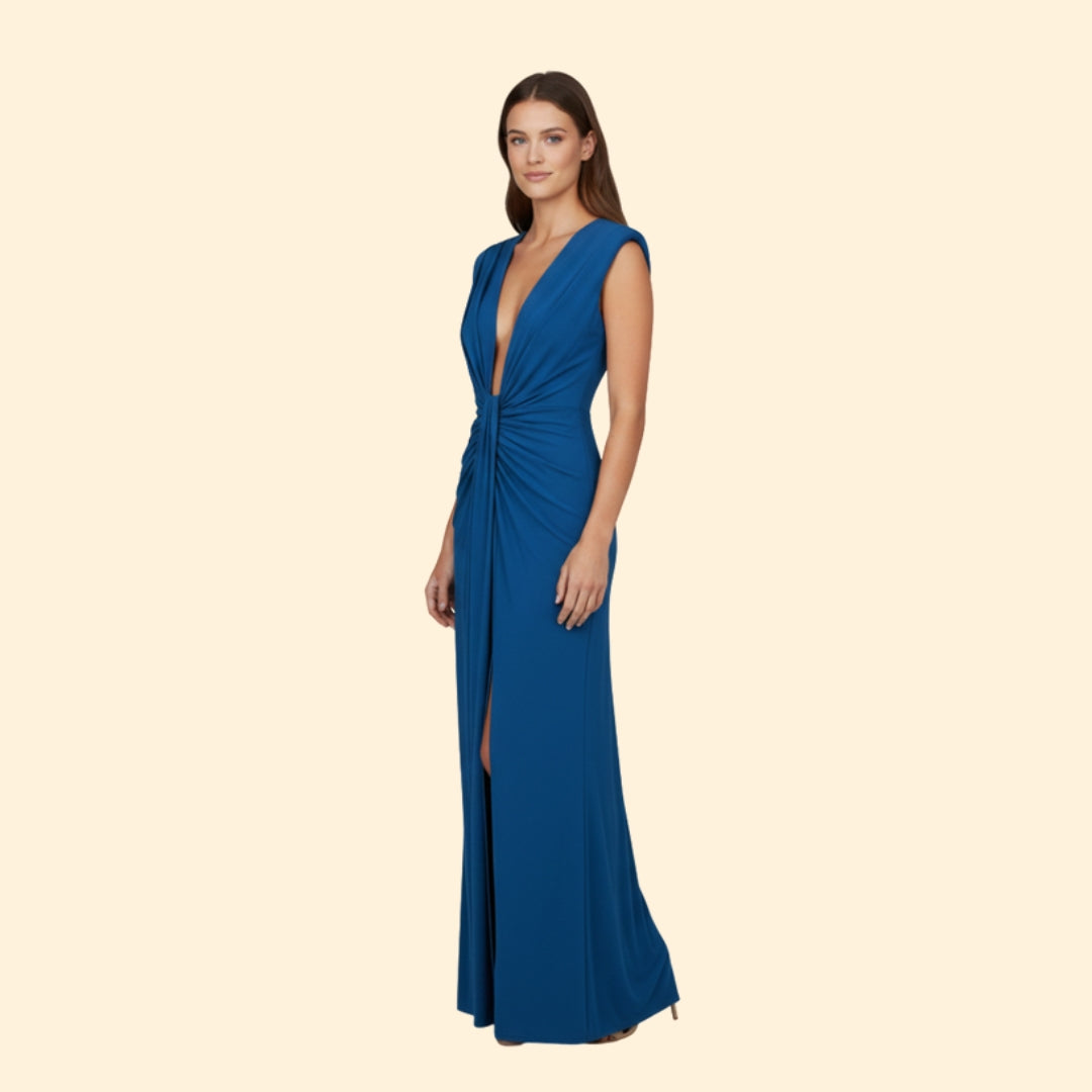 Women’s Elegant Pleated Dress with High Slit