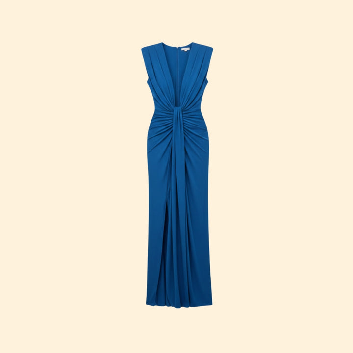 Women’s Elegant Pleated Dress with High Slit