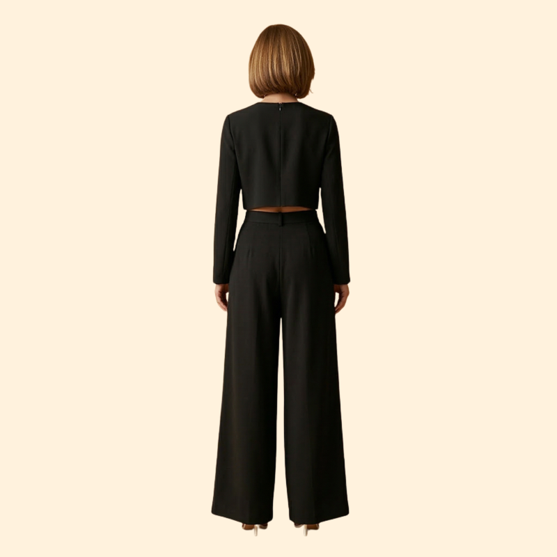Women’s Long Sleeve Jumpsuit with High Waist