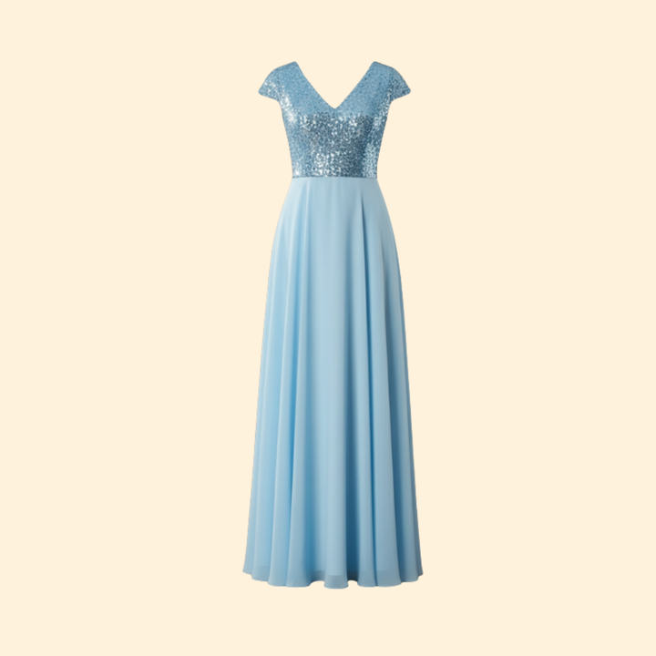 Women's Elegant V-Neck Sequin Dress