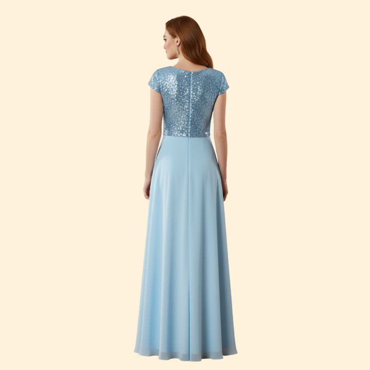 Women's Elegant V-Neck Sequin Dress
