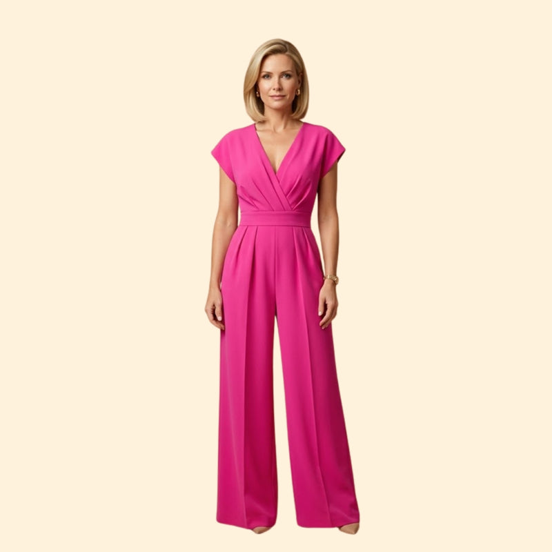 Women’s Stylish Jumpsuit with V Neckline