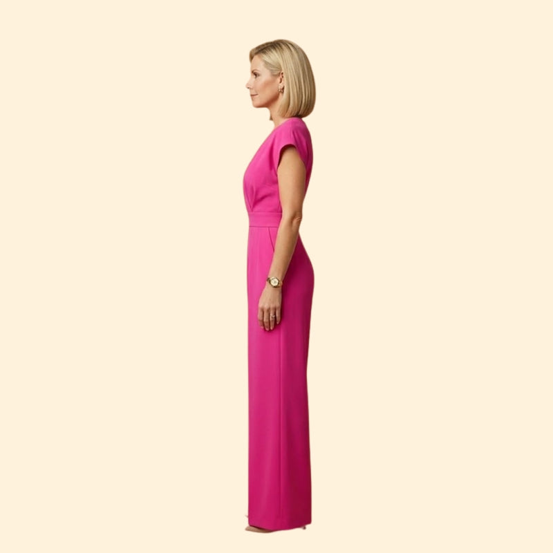 Women’s Stylish Jumpsuit with V Neckline