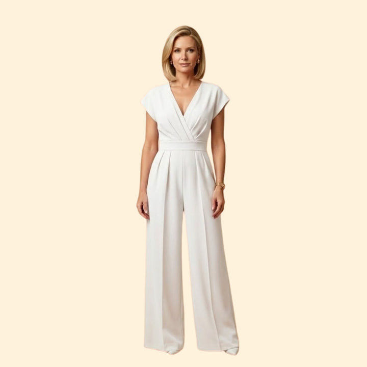 Women’s Stylish Jumpsuit with V Neckline