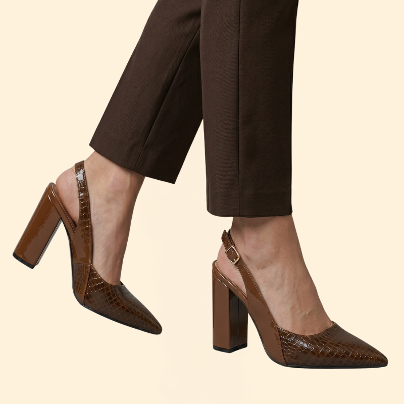 Women’s Embossed Patchwork Pumps with Heels