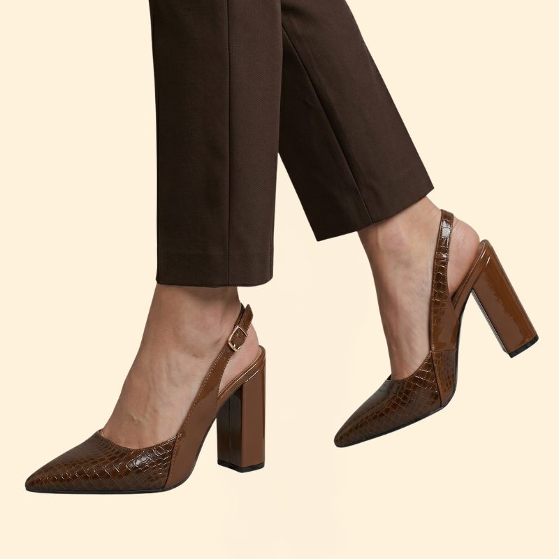 Women’s Embossed Patchwork Pumps with Heels