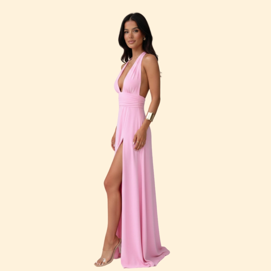 Women’s Evening Dress with Deep V Neck