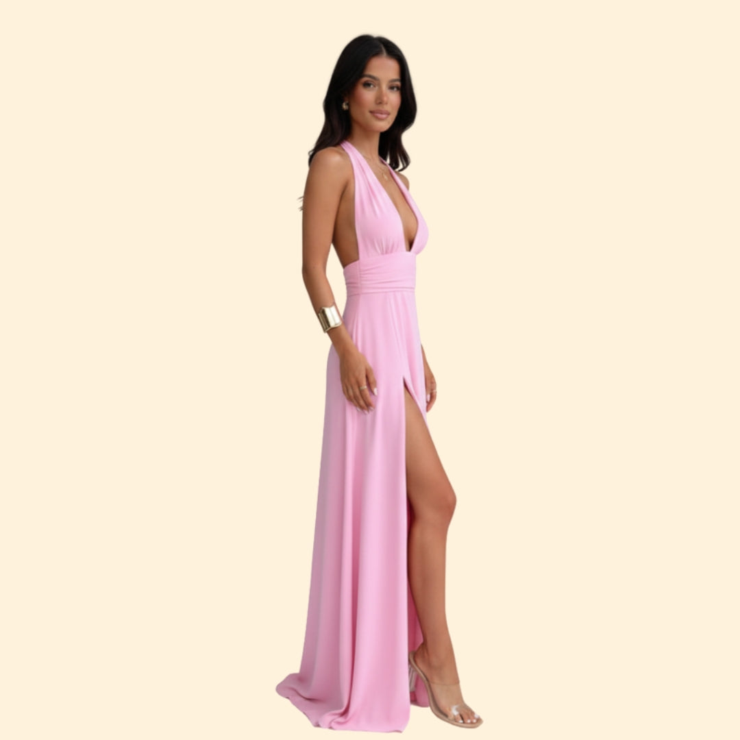 Women’s Evening Dress with Deep V Neck