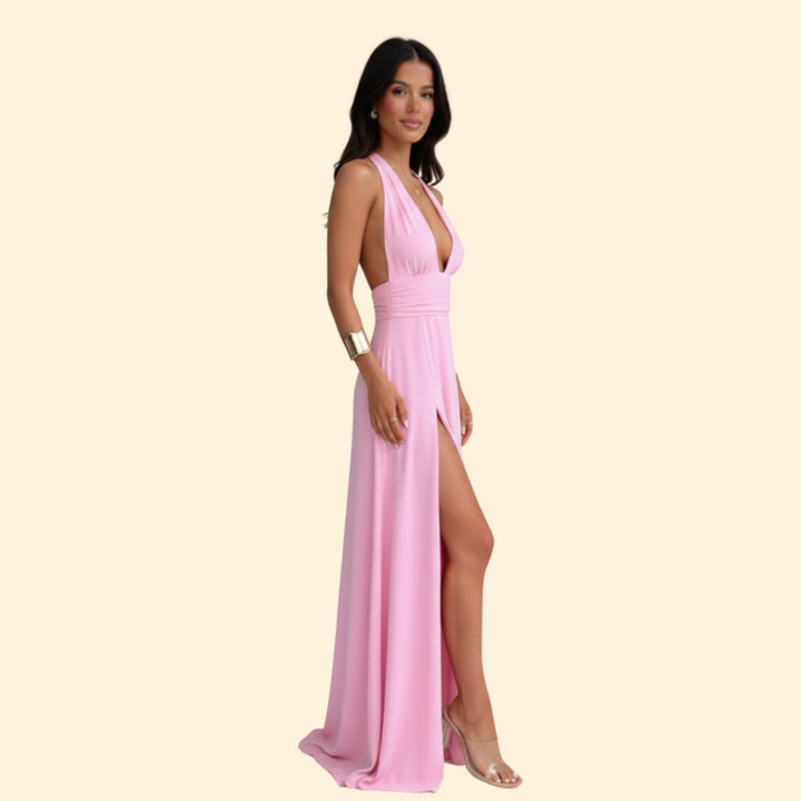 Women’s Evening Dress with Deep V Neck
