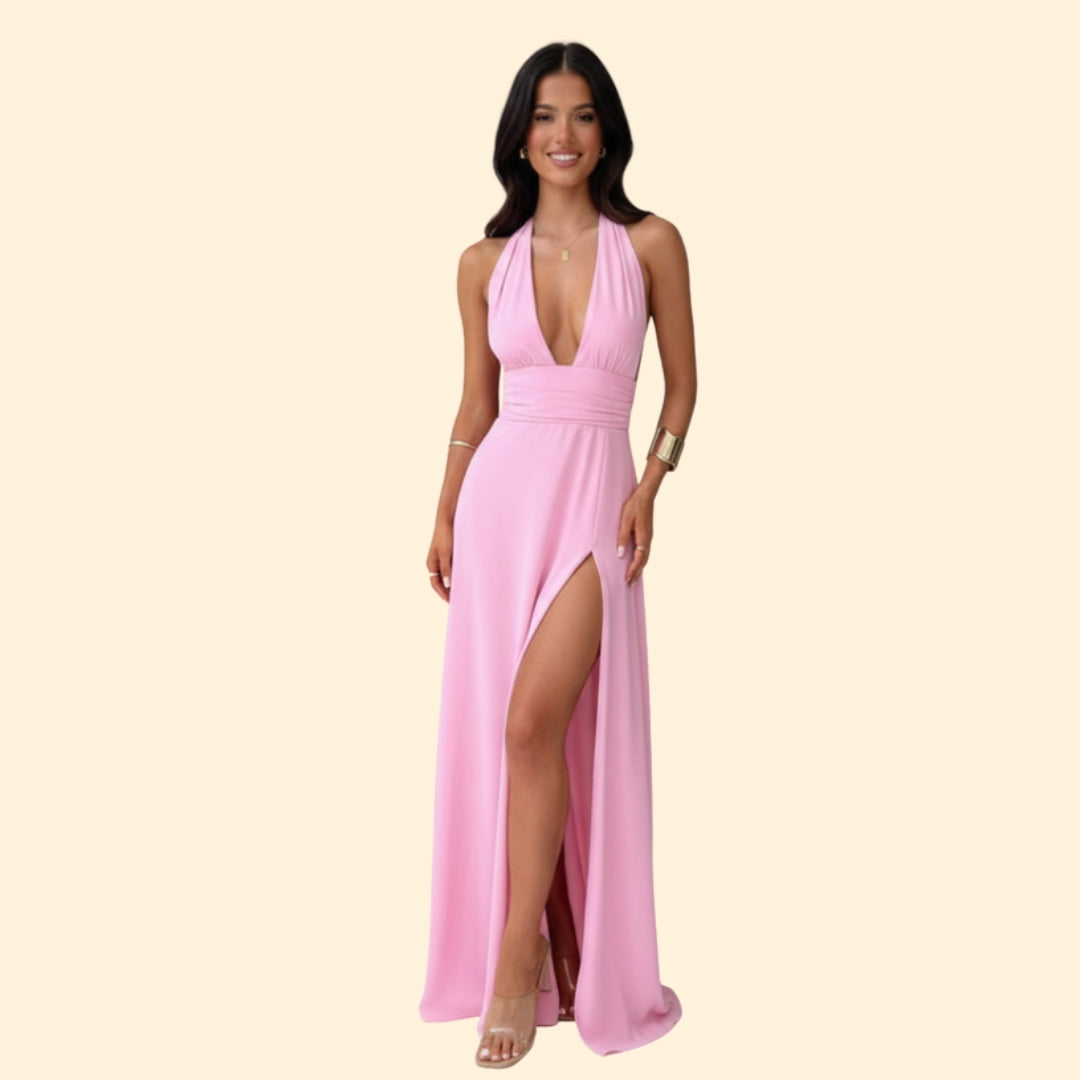Women’s Evening Dress with Deep V Neck