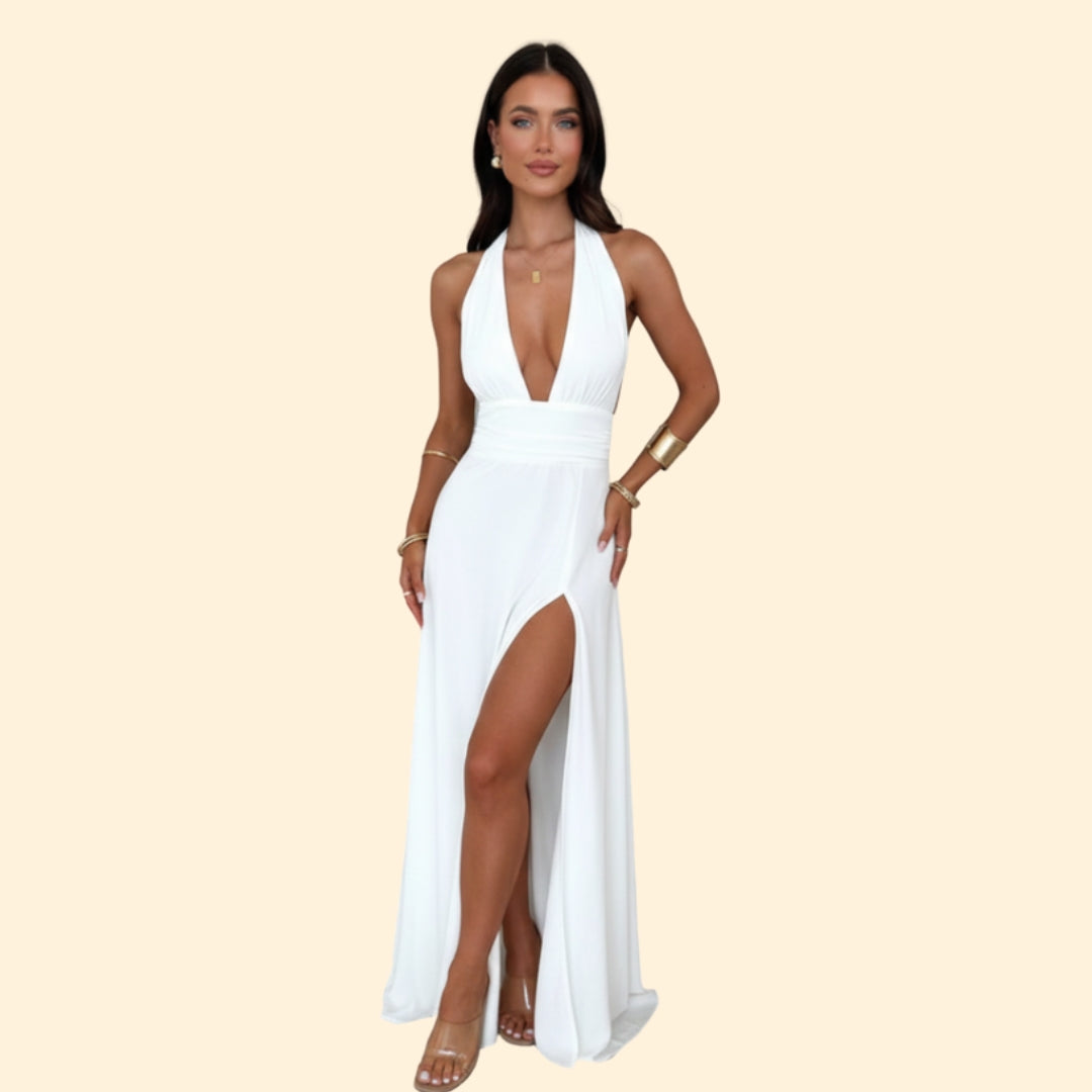 Women’s Evening Dress with Deep V Neck