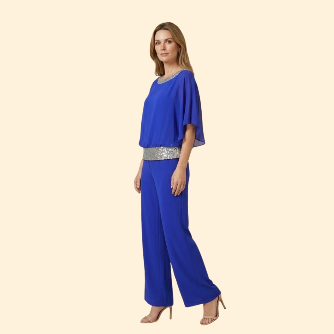 Women's Evening Set with Sequin Neckline