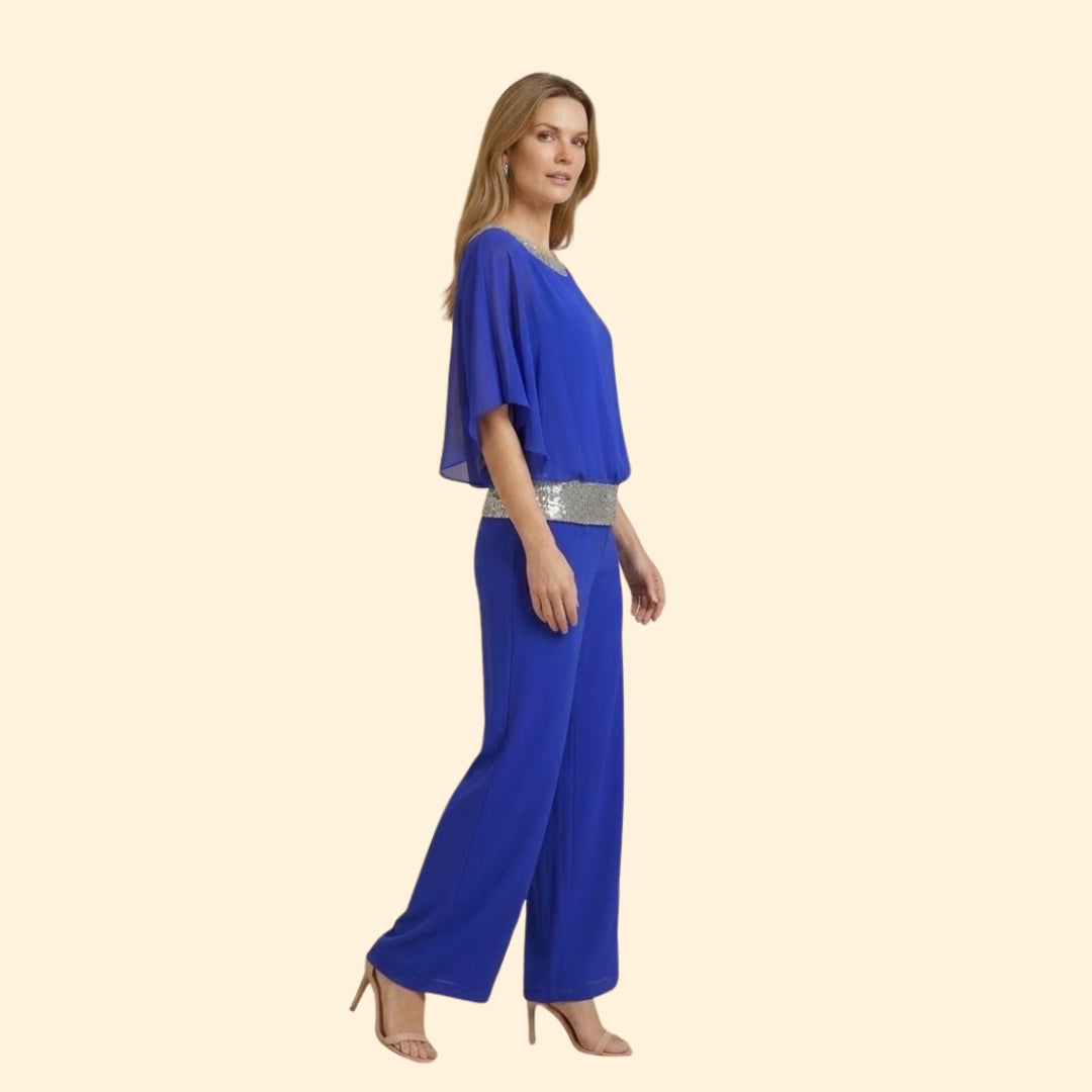 Women's Evening Set with Sequin Neckline