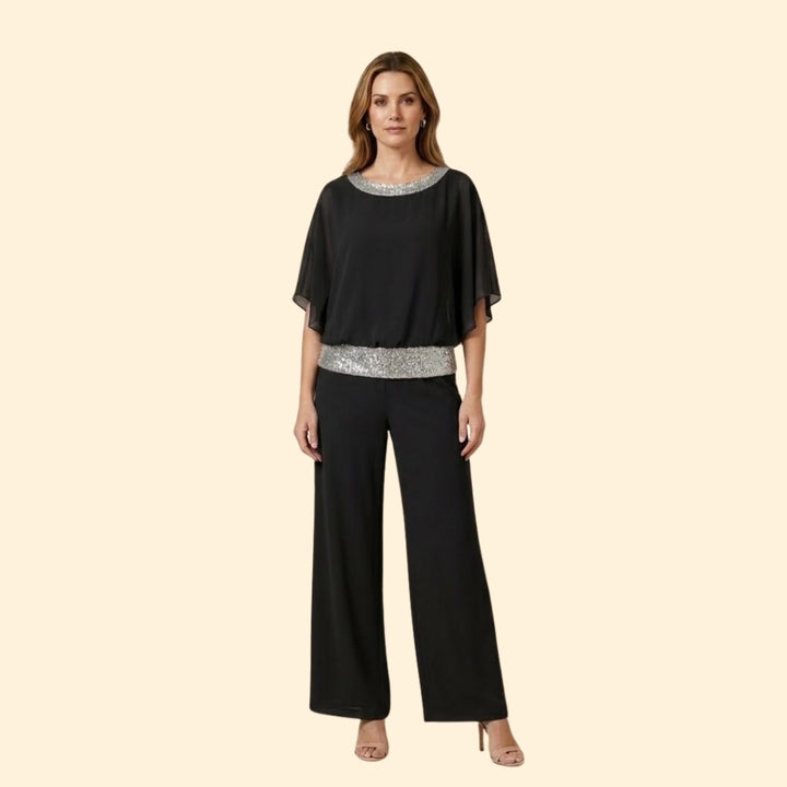 Women's Evening Set with Sequin Neckline