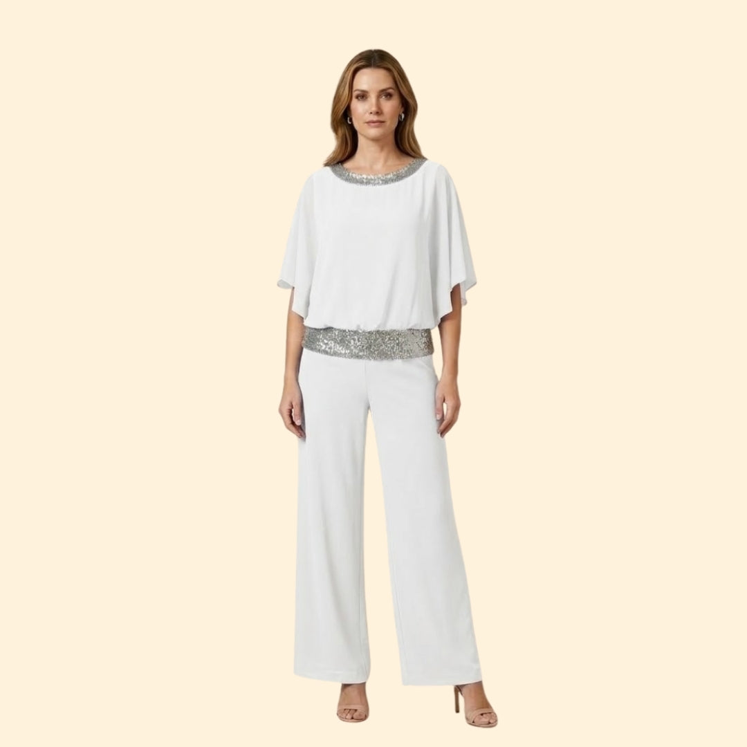 Women's Evening Set with Sequin Neckline