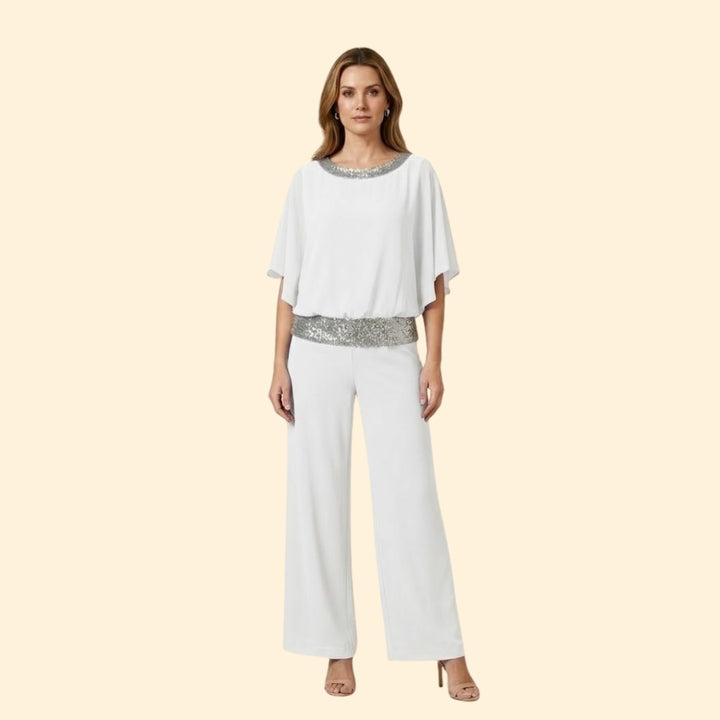 Women's Evening Set with Sequin Neckline