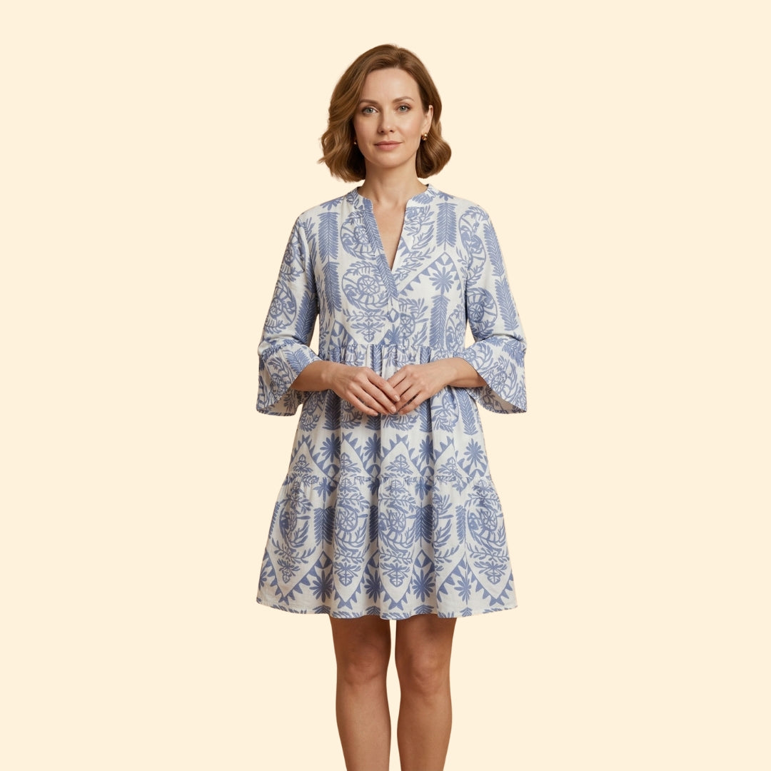 Women’s Flare Dress with Flared Sleeves