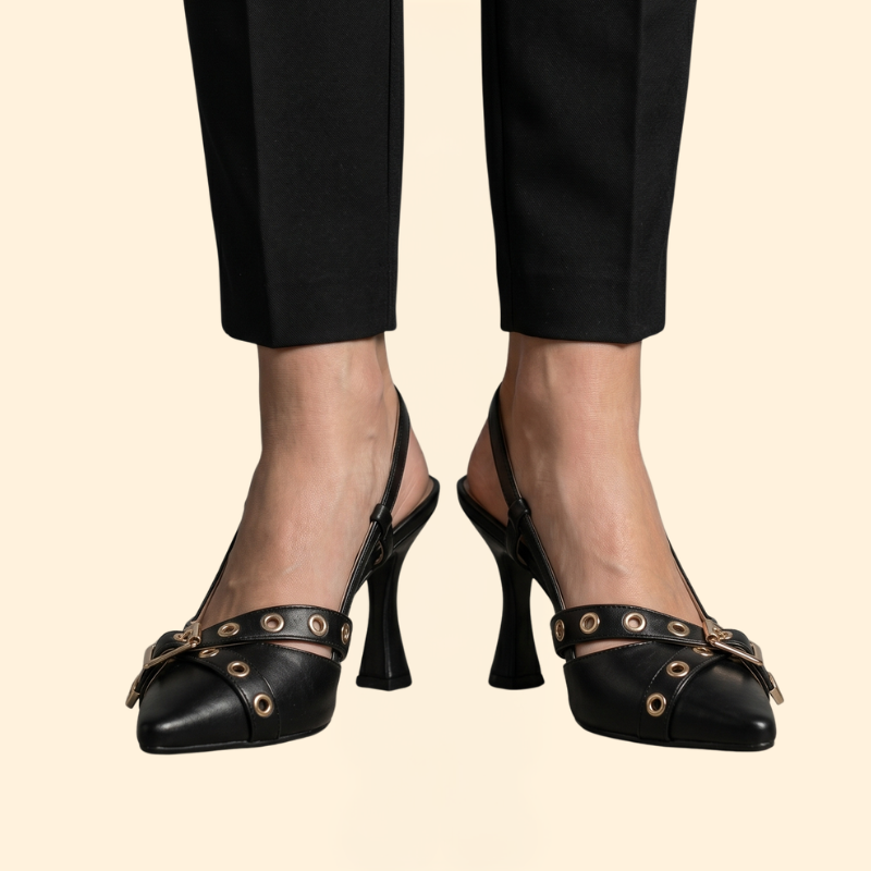 Women’s Flare Heel Sandals with Grommets