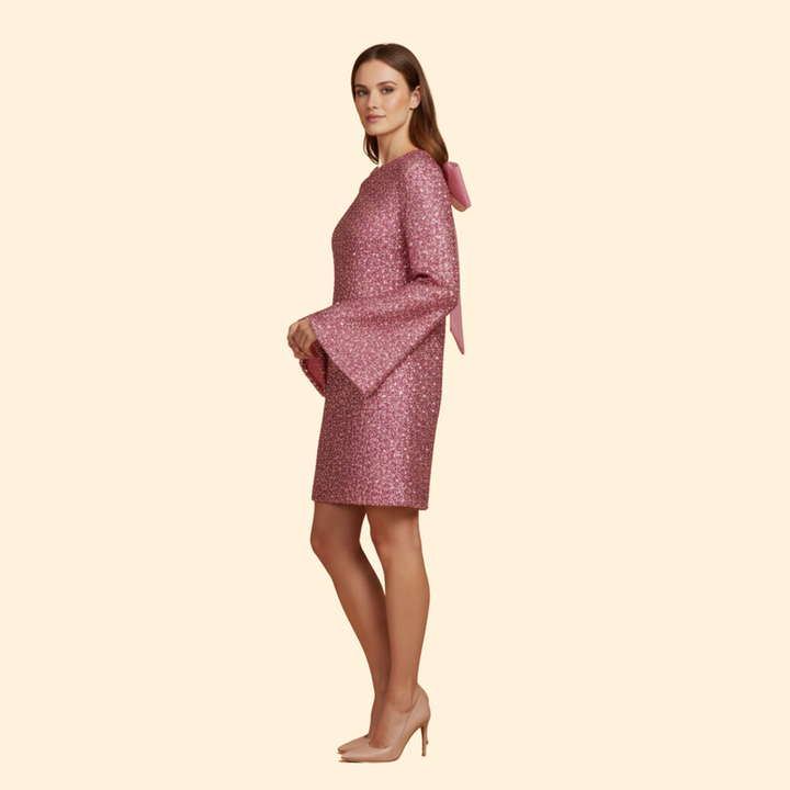Women's Flared Dress with Round Neckline