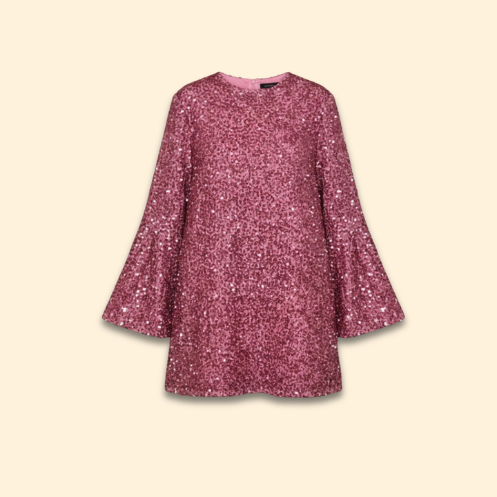 Women's Flared Dress with Round Neckline